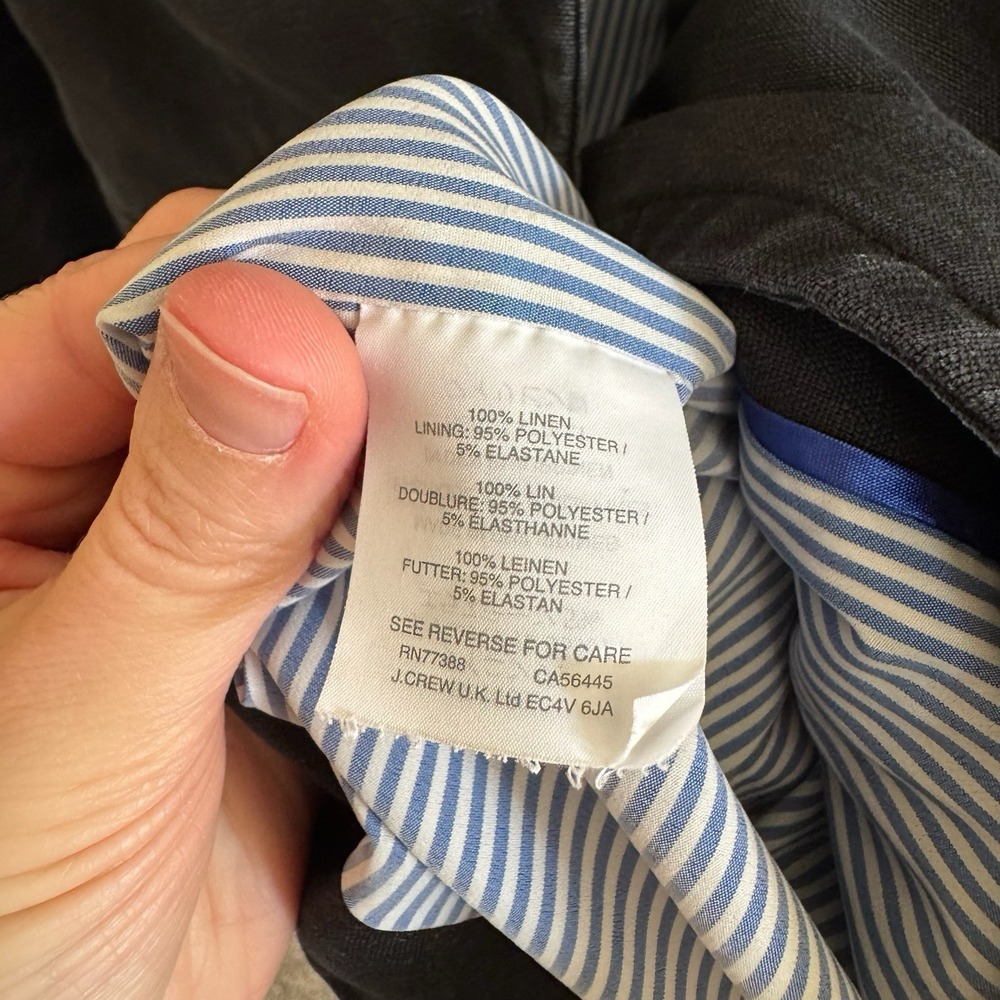 J. Crew Womens Regent Blazer 8 100% Linen Blue Classic Office Work Jacket - Picture 8 of 11